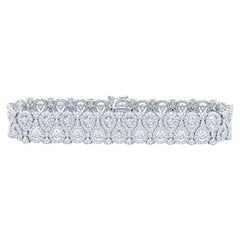 Bracelet halo en forme de poire avec diamants ronds d'un poids total de 9,53 carats