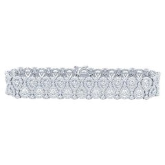 9,53 Karat Gesamtgewicht Runder Diamant Birnenförmiges Halo-Armband
