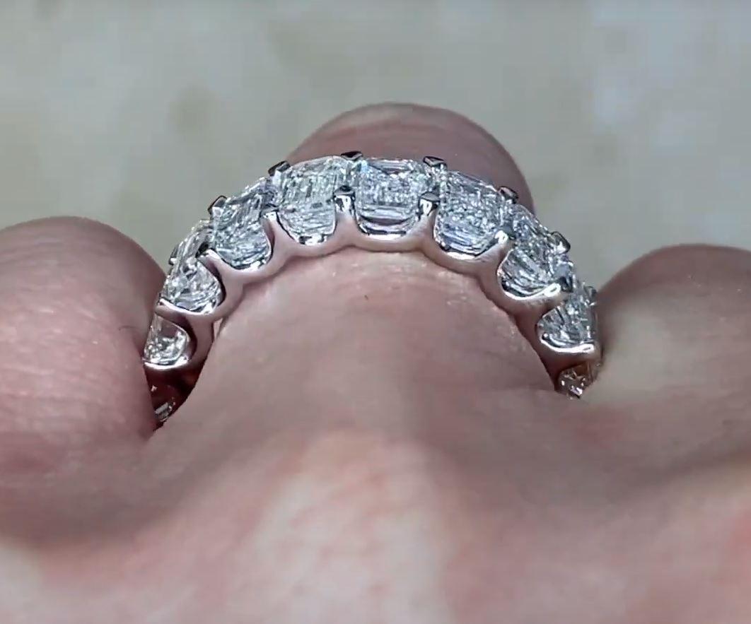 9,53ct Smaragdschliff Diamant Eternity Band Ring, G Farbe, Platin im Angebot 2