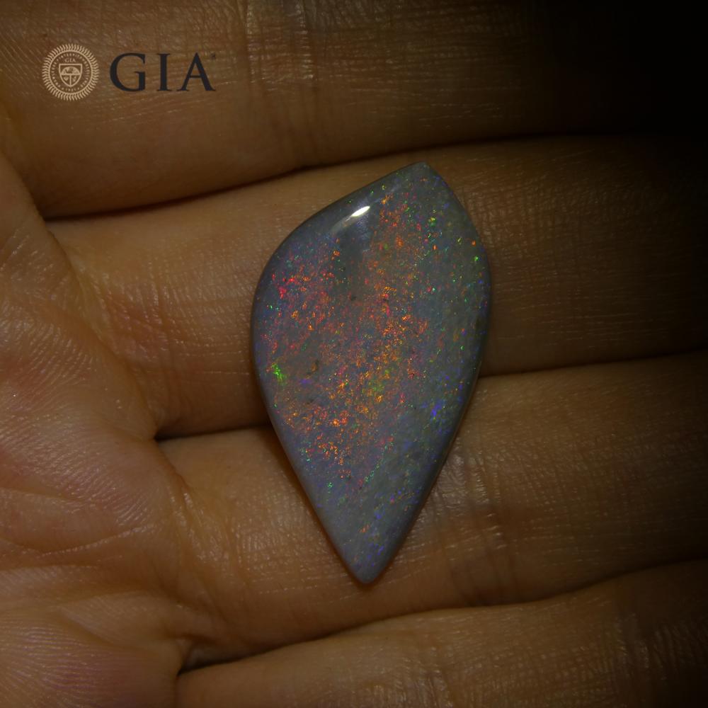 Cabochon 9.53ct Freeform Carving Gray Opal GIA Certified Australia   For Sale