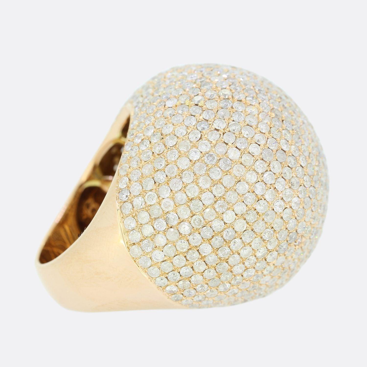 9,54 Karat Diamant-Cocktailring mit Brillantschliff im Angebot 1