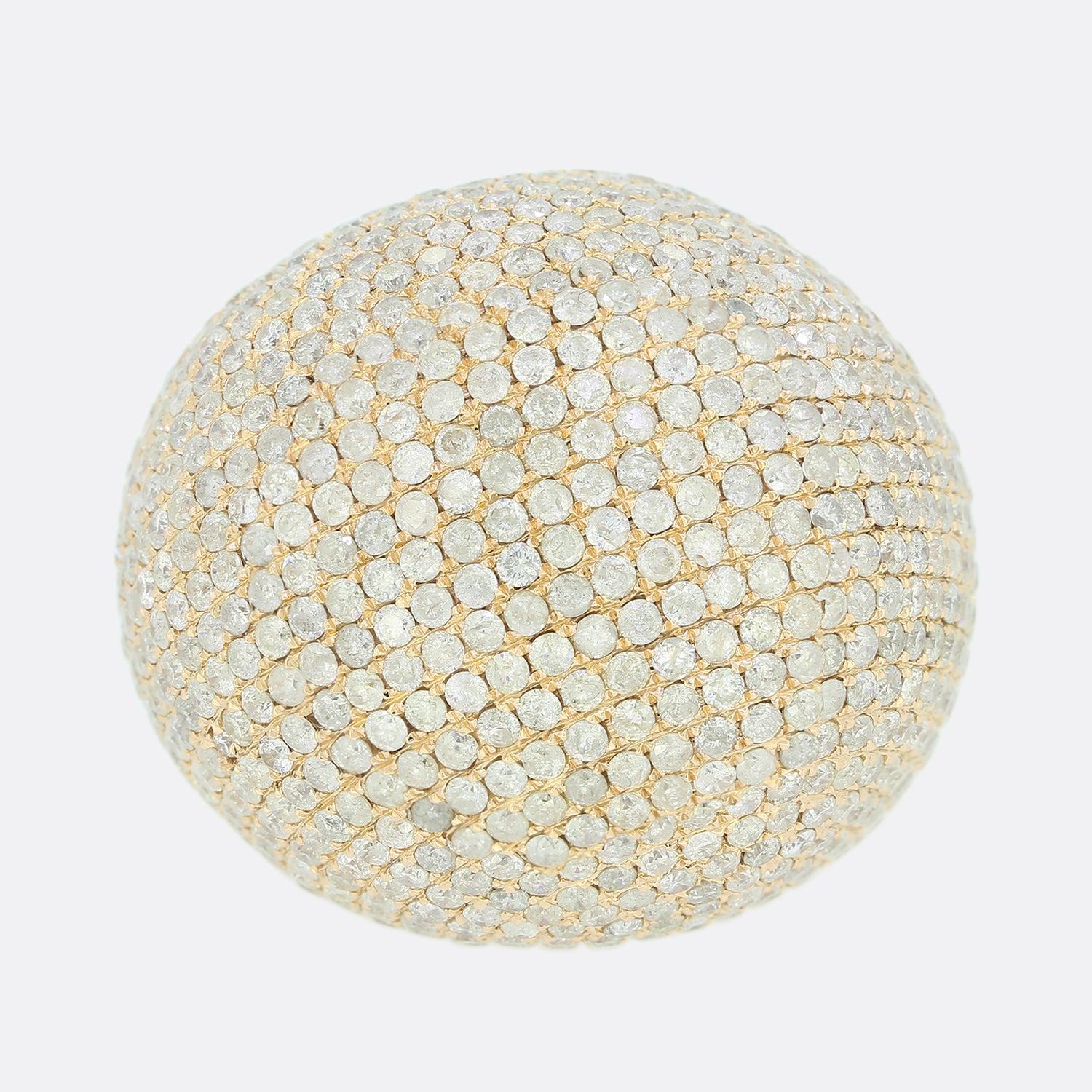 9,54 Karat Diamant-Cocktailring mit Brillantschliff im Angebot 2
