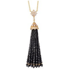 95.42 Carat Diamond 18 Karat Gold Tassel Necklace