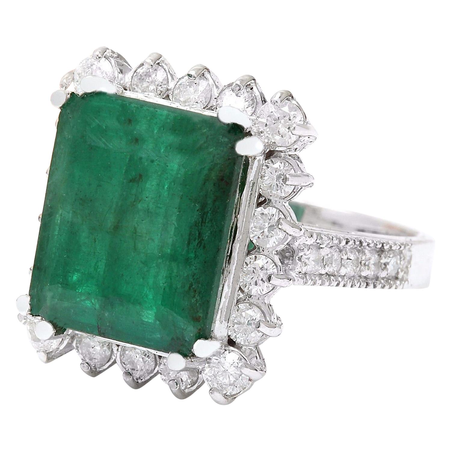 Presenting our opulent 14K Solid White Gold Diamond Ring featuring a magnificent 9.55 Carat Emerald as its centerpiece. Crafted with precision and elegance, this ring exudes sophistication and luxury. The dazzling Emerald, weighing 8.05 carats and