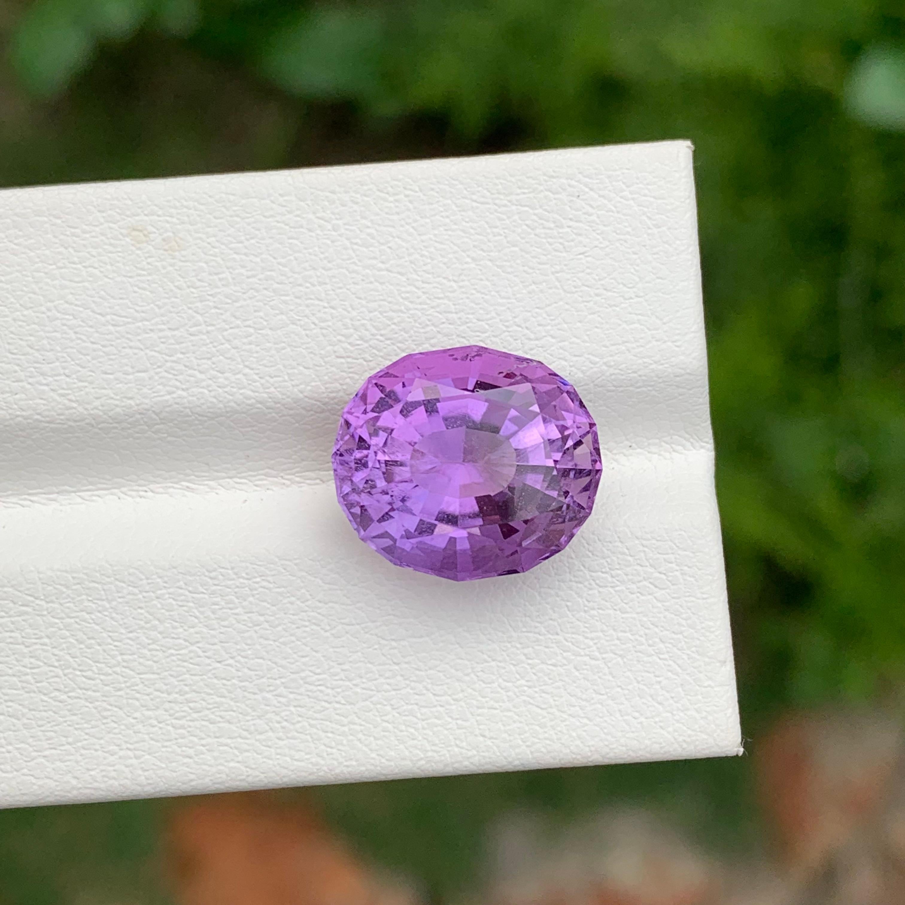 9.55 Karat natürlicher loser Amethyst in ovaler Form aus brasilianischem Minenstein in ovaler Form (Arts and Crafts) im Angebot