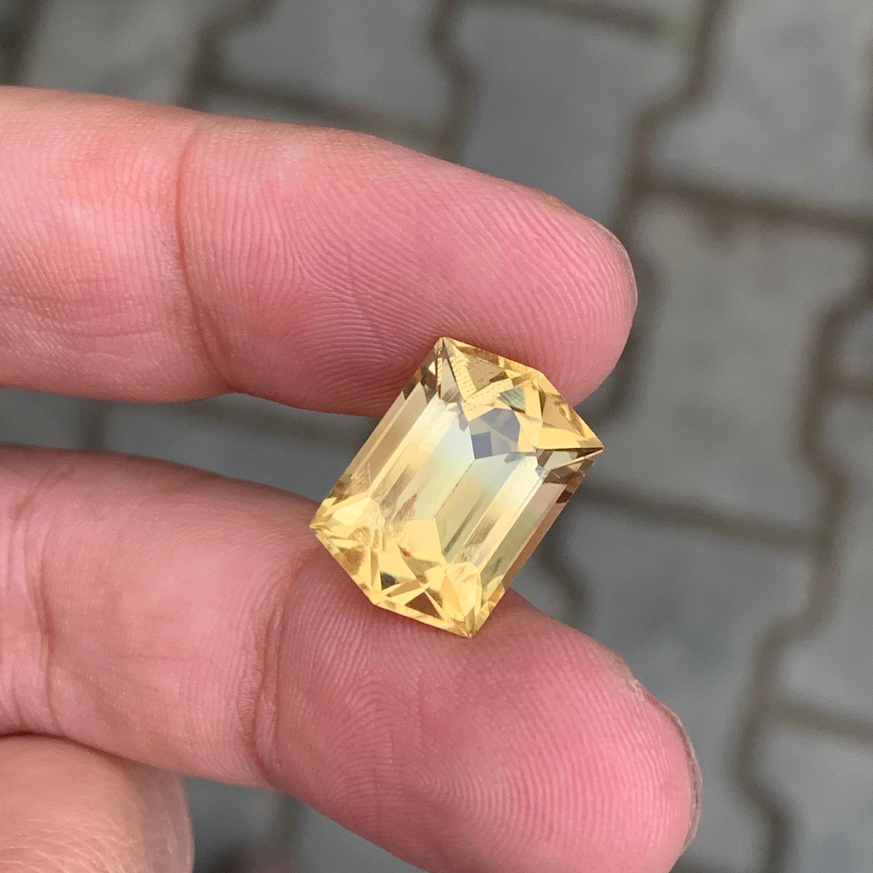 9,55 Karat Natürlicher loser Citrin Hexagon-Schliff Edelstein im Angebot 2