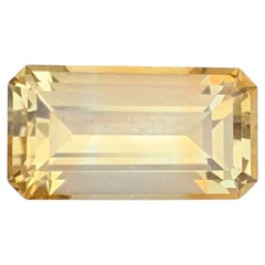 Citrine naturelle de 9,55 carats, couleur dorée, taille émeraude, pierre précieuse « Bazillion »