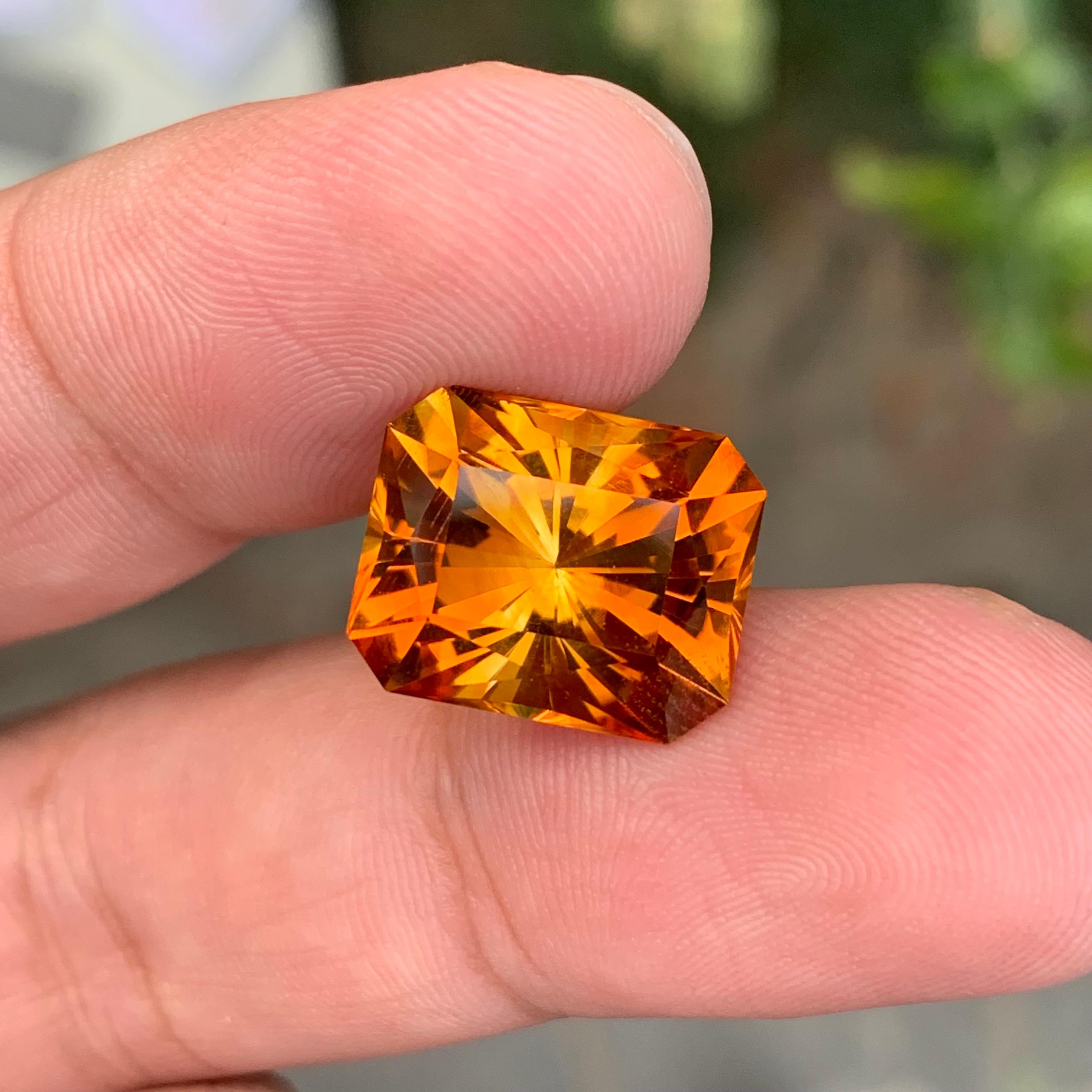 9,55 Karat Natürlicher loser Madeira Citrin Fancy Cut Edelstein im Angebot 4