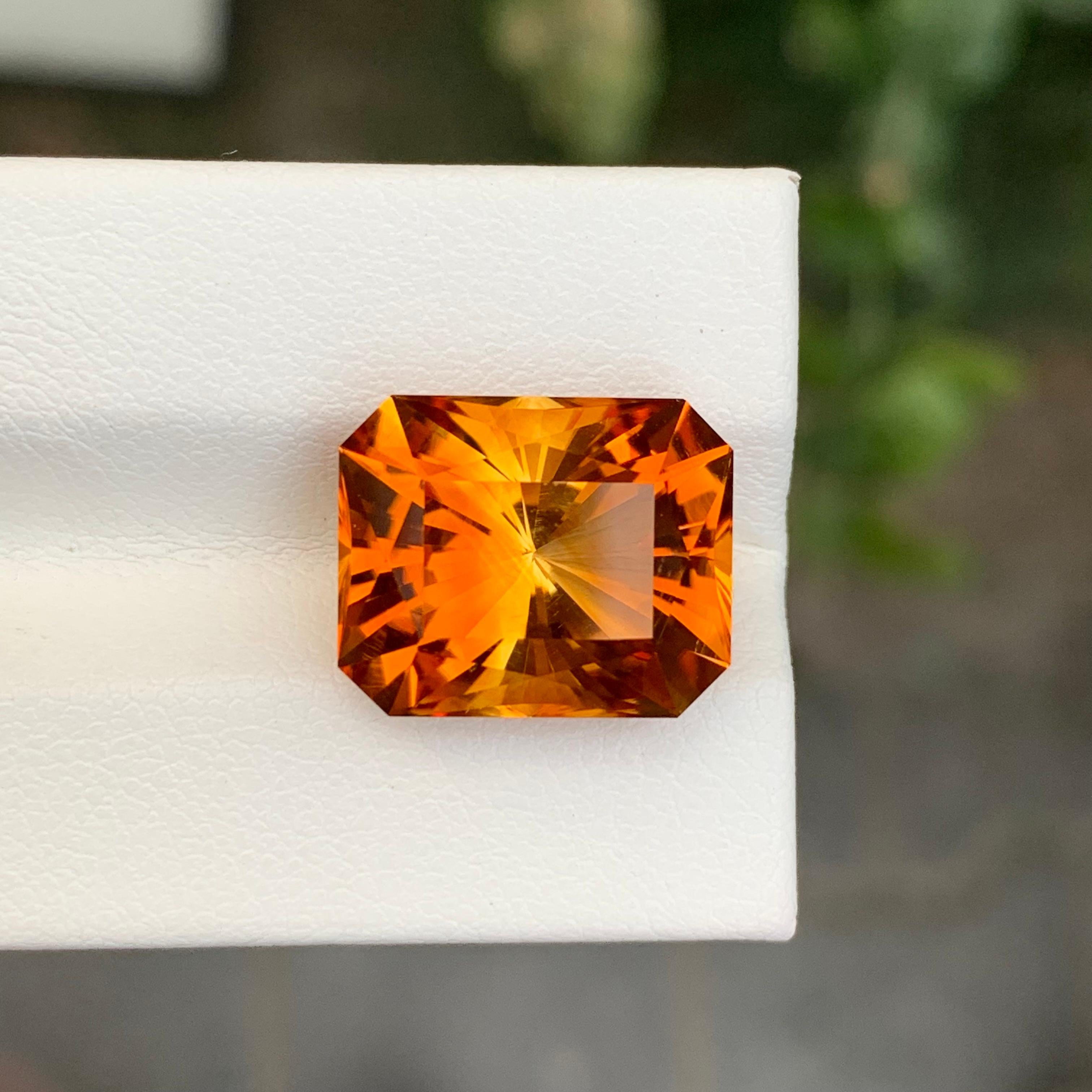9,55 Karat Natürlicher loser Madeira Citrin Fancy Cut Edelstein (Smaragdschliff) im Angebot