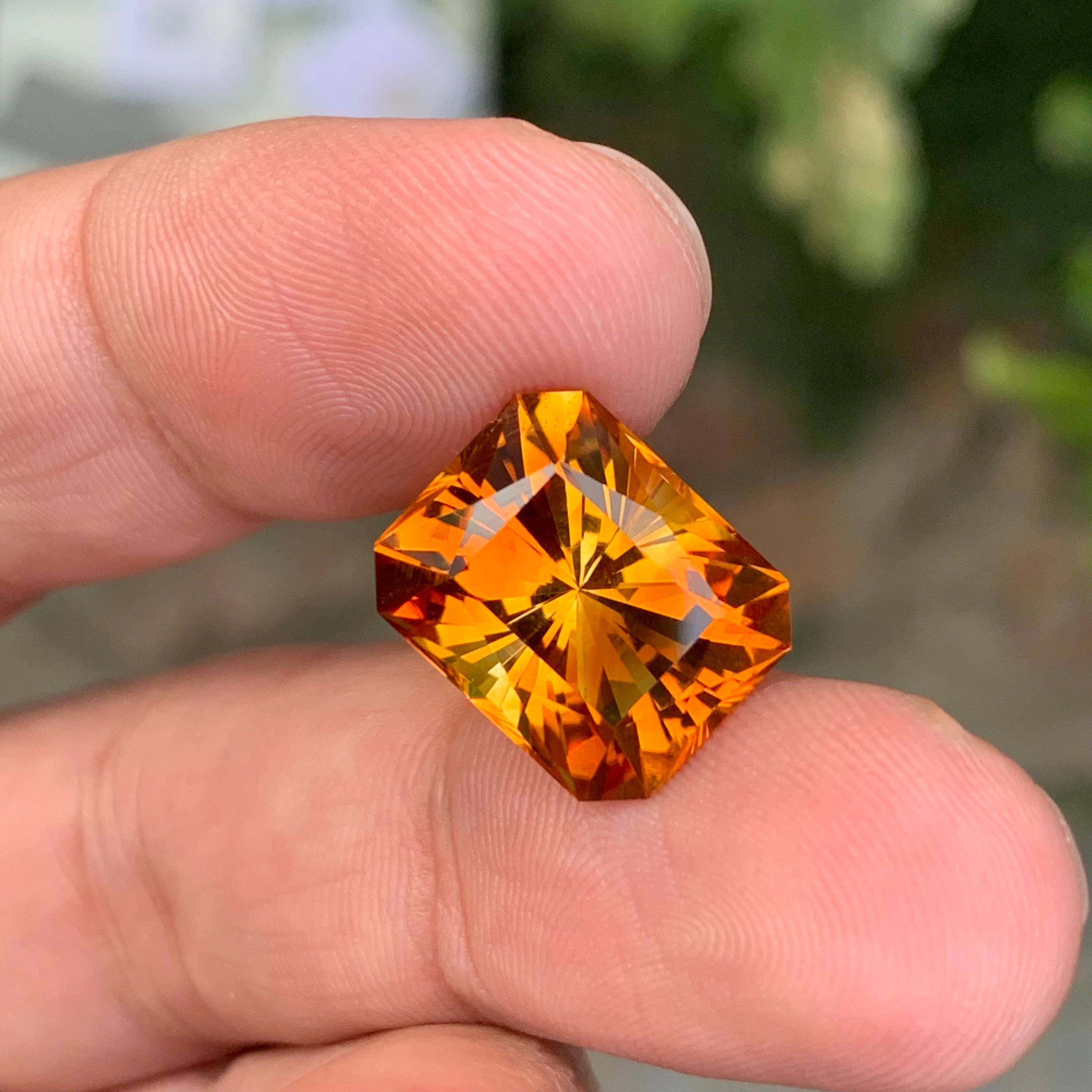 9,55 Karat Natürlicher loser Madeira Citrin Fancy Cut Edelstein im Angebot 3