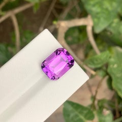 9.55 Carat Natural Loose Purple Amethyst Stone Cushion Cut Brazilian Gemstone