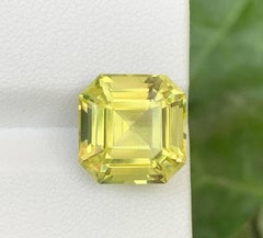 9.55 Carat Natural Loose Yellow Lemon Quartz Stone Asscher Cut African Gemstone