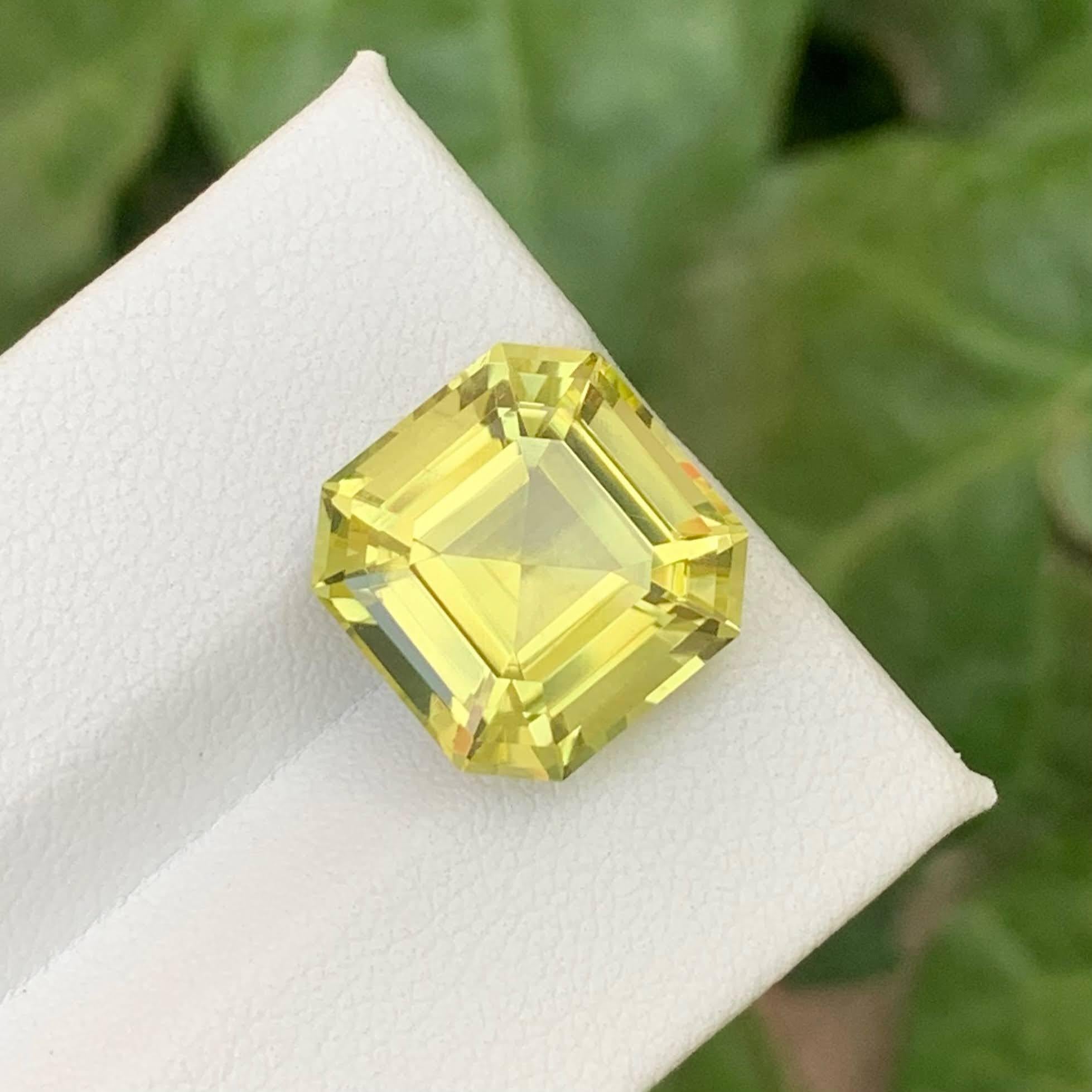 9,55 Karat Natürlicher Loser Gelber Zitronenquarz Stein Asscher Schliff Afrikanischer Edelstein im Angebot 3