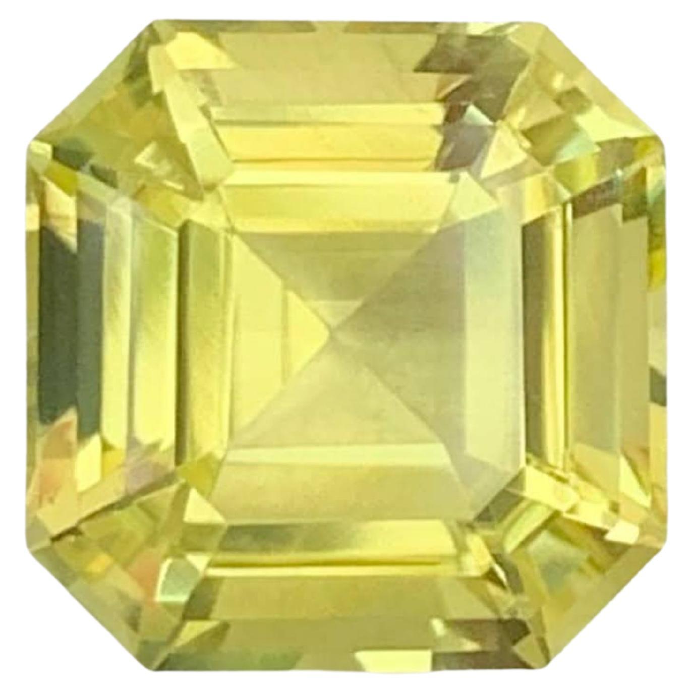9,55 Karat Natürlicher Loser Gelber Zitronenquarz Stein Asscher Schliff Afrikanischer Edelstein im Angebot
