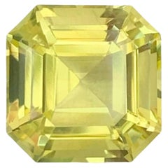 9.55 Carat Natural Loose Yellow Lemon Quartz Stone Asscher Cut African Gemstone