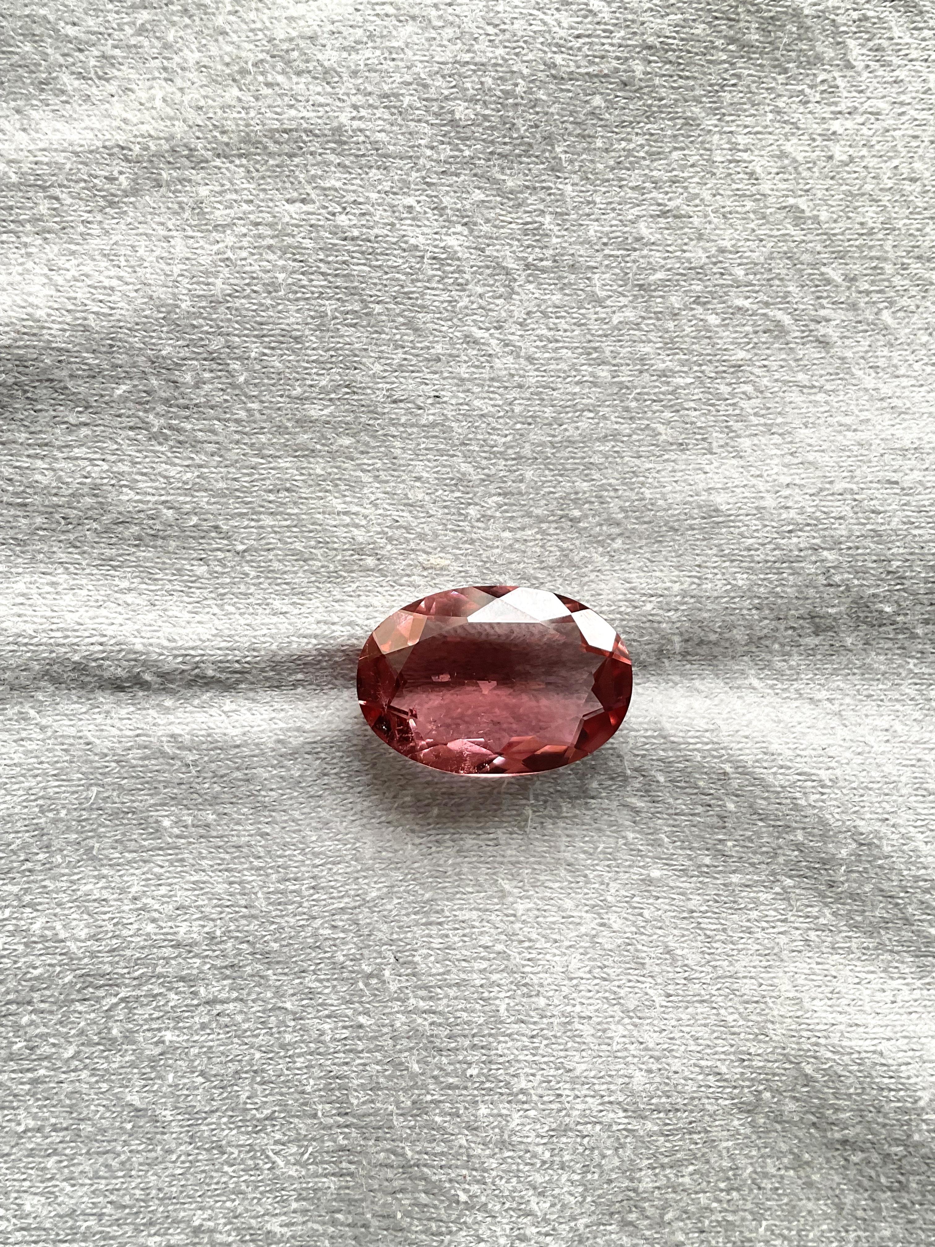 9.55 Carats Pink Tourmaline Oval Faceted cut stone Fine Jewelry Natural Gemstone For Sale 2