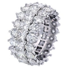 Sebastian Bernards 9.56 Ct 3 Row Round & Princess Diamond 18K Gold Eternity Ring