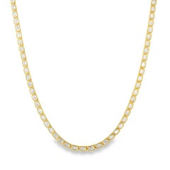 Roman Malakov 9.56 Carat Bezel-Set Emerald Cut Diamond Tennis Necklace