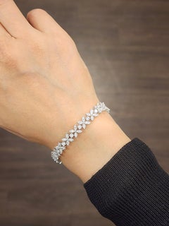 9.56 ct Marquise & Round Diamond Tennis Bracelet