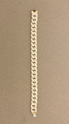 9.57 Carat Diamond Pave 18k Yellow Gold Link Bracelet