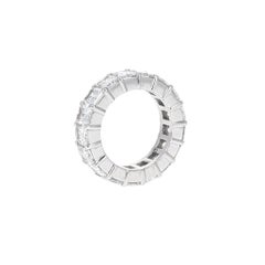 9.57 Carat Elongated Radiant Cut Diamond Eternity Band, F-G Color, VS-Si clarity