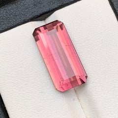 9,57 qt Turmalina rosa natural, gema suelta talla esmeralda para anillo o colgante