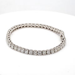 9.57ct G VS1 Round Brilliant Diamond Platinum Tennis Bracelet – 7 Inch