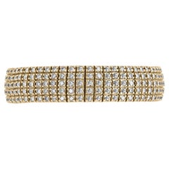 9.57tcw 44.8g Unisex Heavy Yellow Gold Diamond Bracelet Diamond Cluster 10K