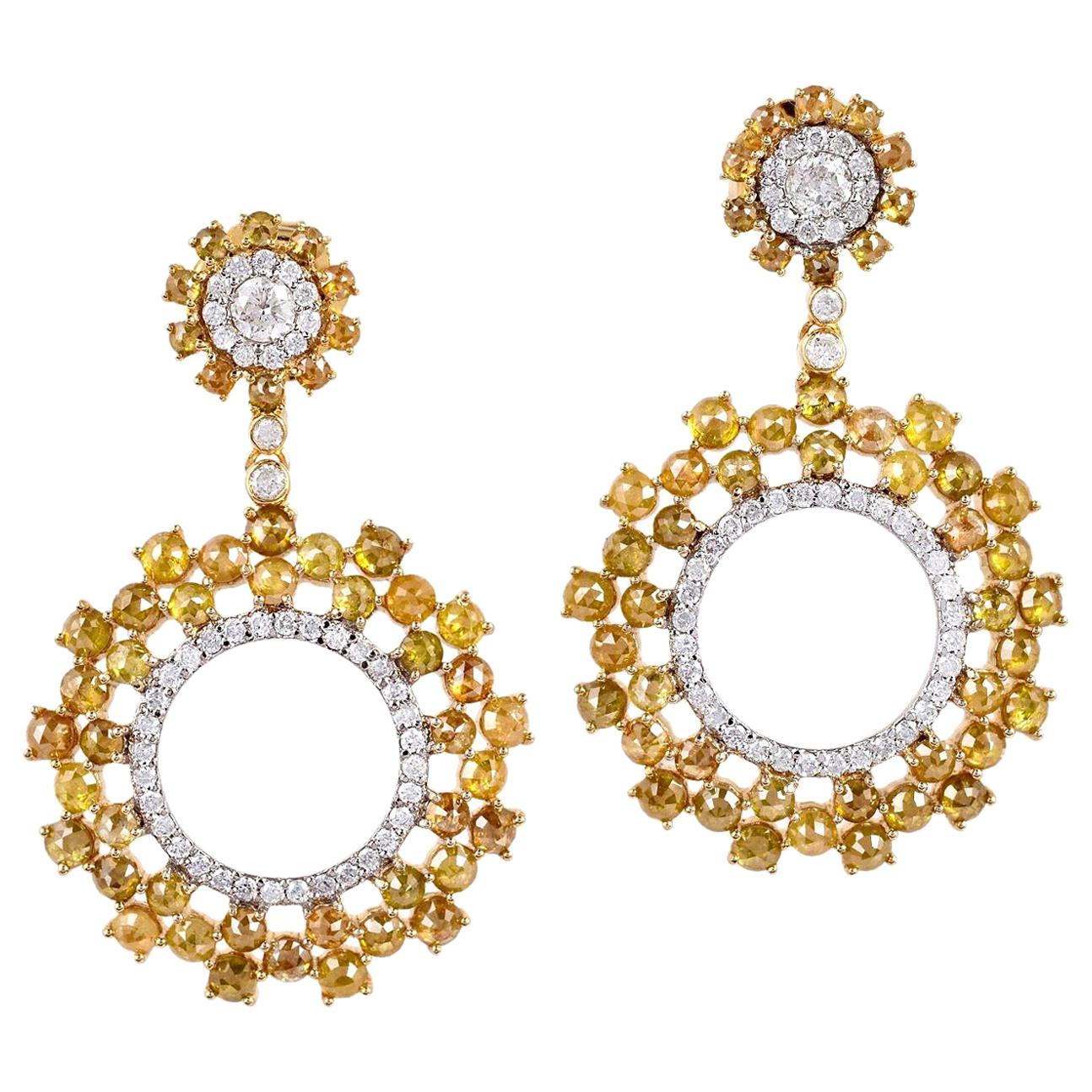 9.58 Carat Fancy Diamond 18 Karat Gold Earrings