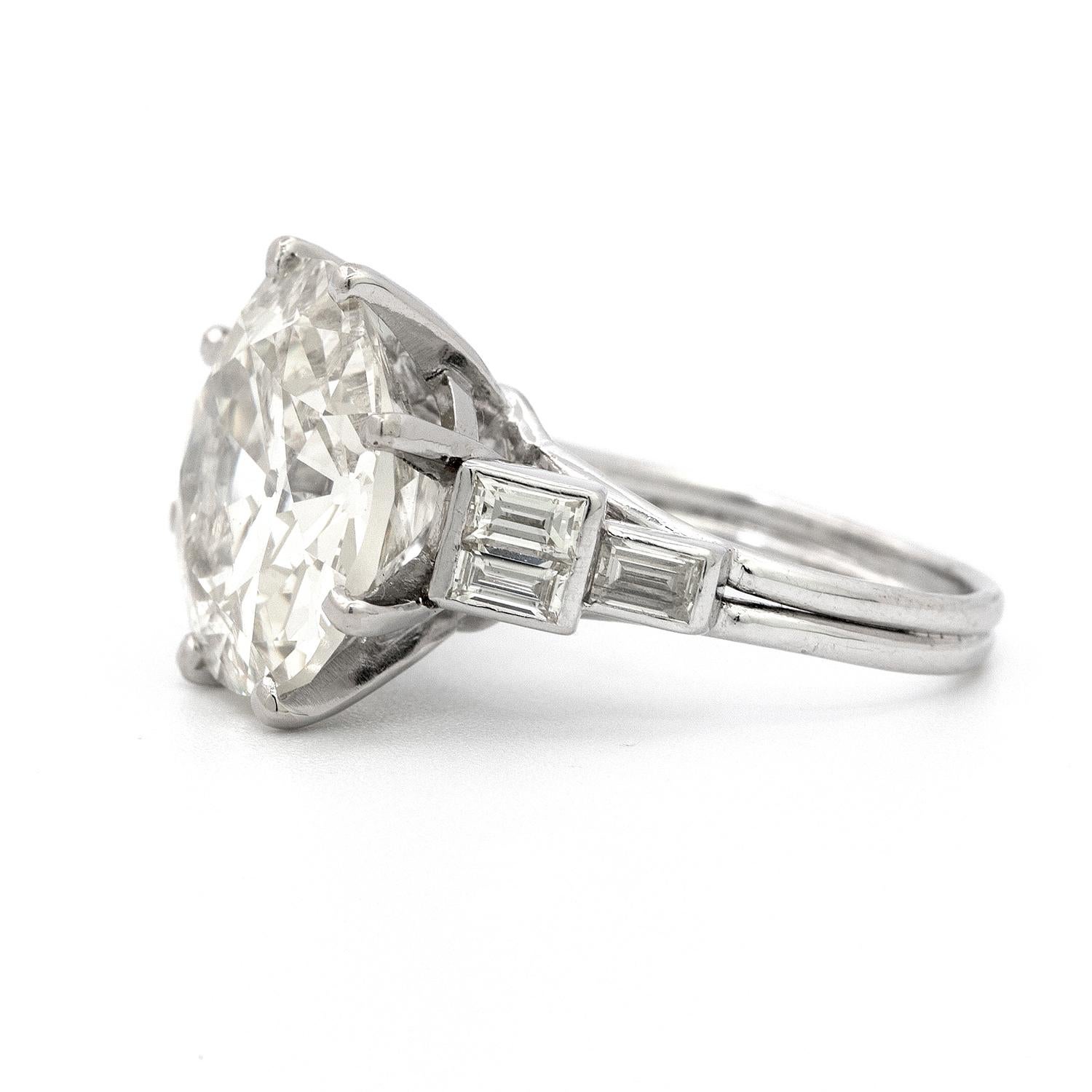 9.58 Carat Old European Cut Diamond Ring In Good Condition For Sale In New York, NY