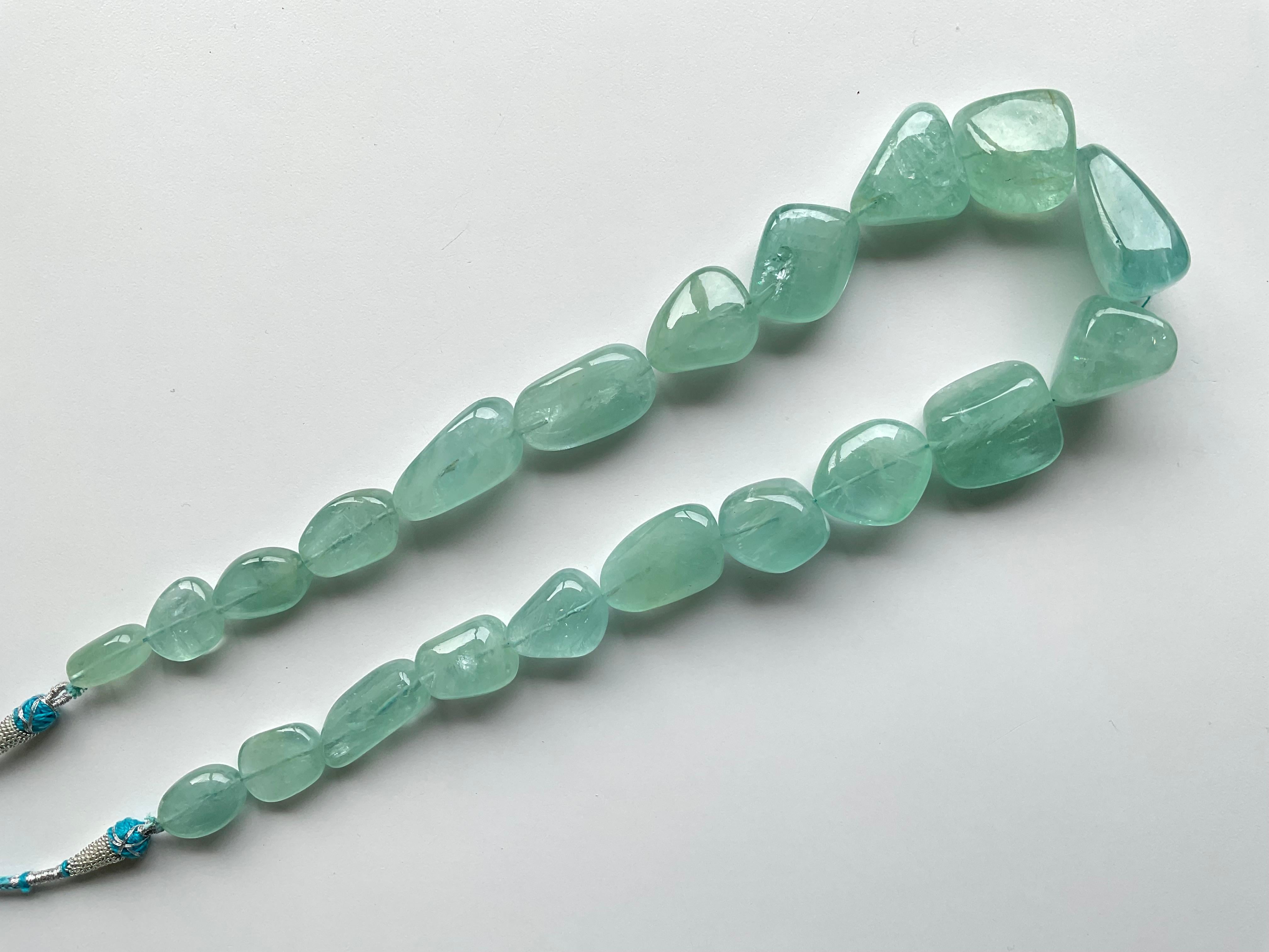 Women's or Men's 959.80 Carats Aquamarine Necklace Tumbled Plain Top Quality Natural Gemstone For Sale