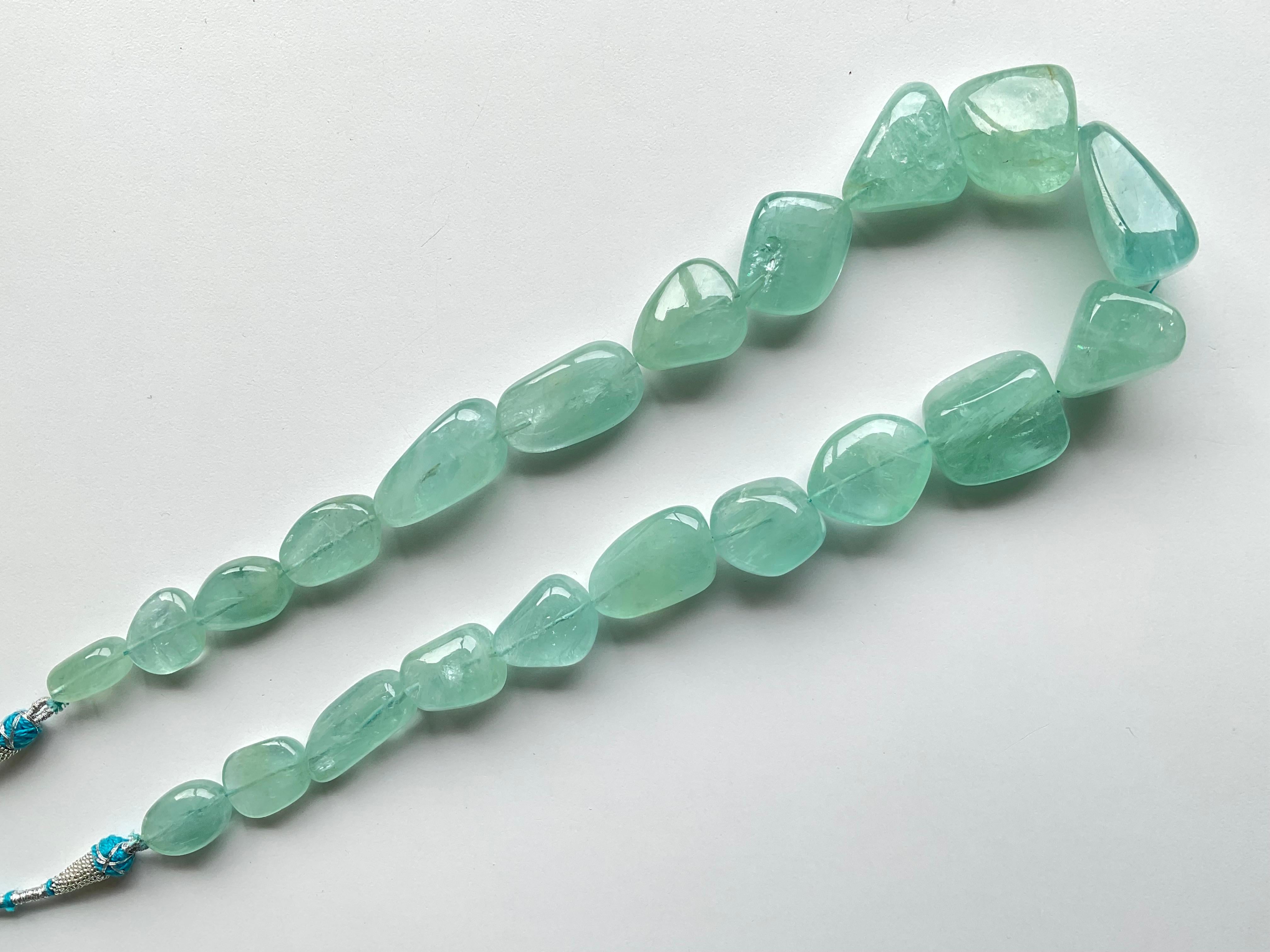 959,80 Karat Aquamarin Halskette Getrommelt Ebene Top-Qualität natürlichen Edelstein für Damen oder Herren im Angebot