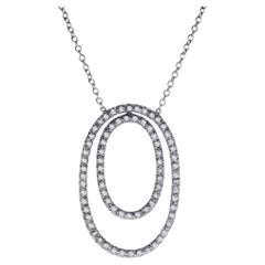 .95ct 'Double Oval" Round Diamond Pave Set Necklace in 18KT White Gold