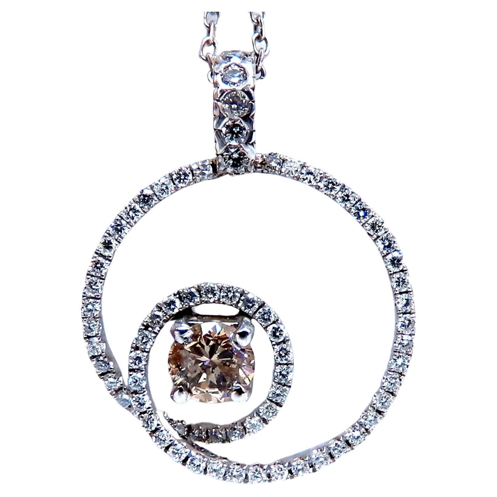 .95ct Natural Round Diamonds Circle Necklace 14kt