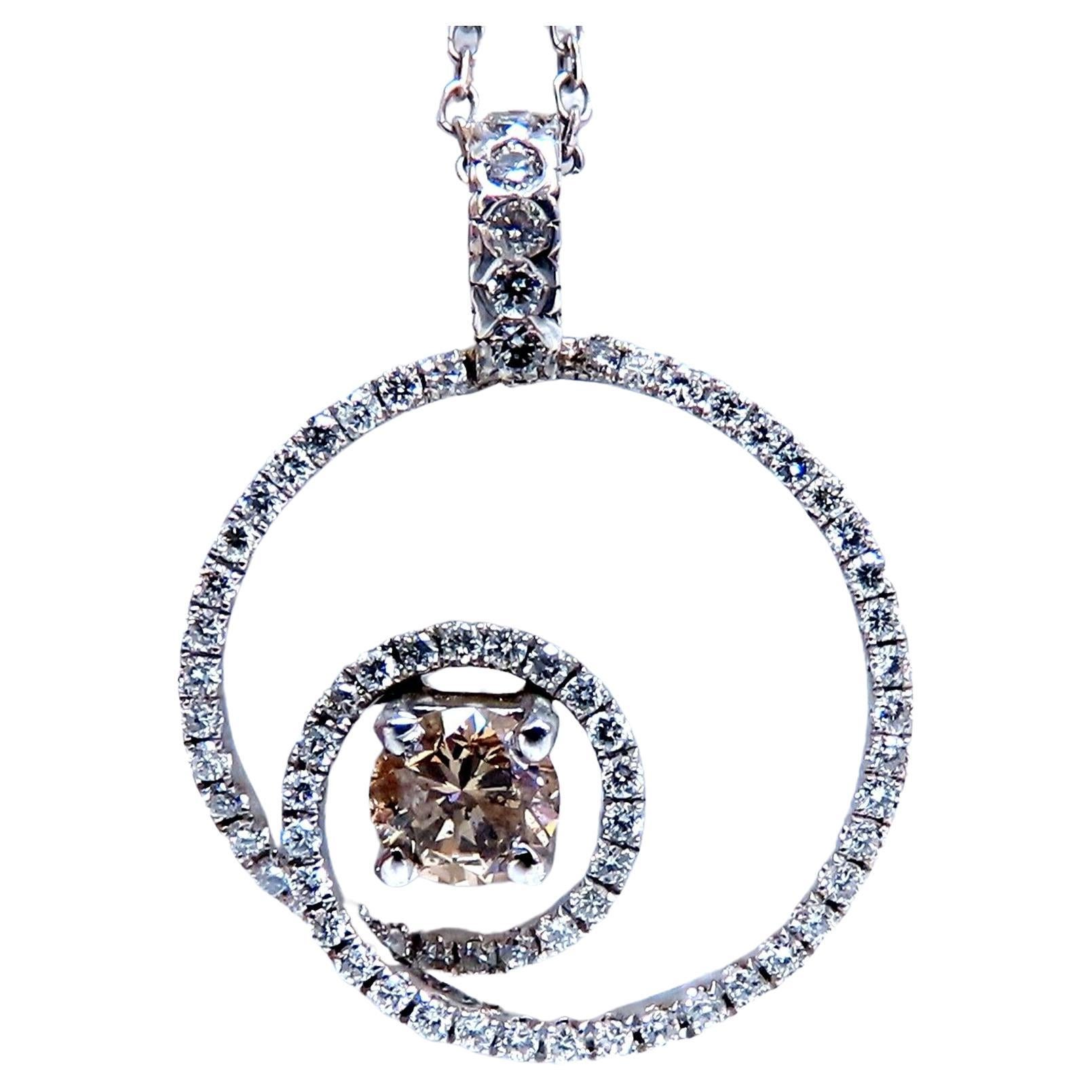 .95ct Natural Round Diamonds Circle Pendant Necklace 14kt* For Sale