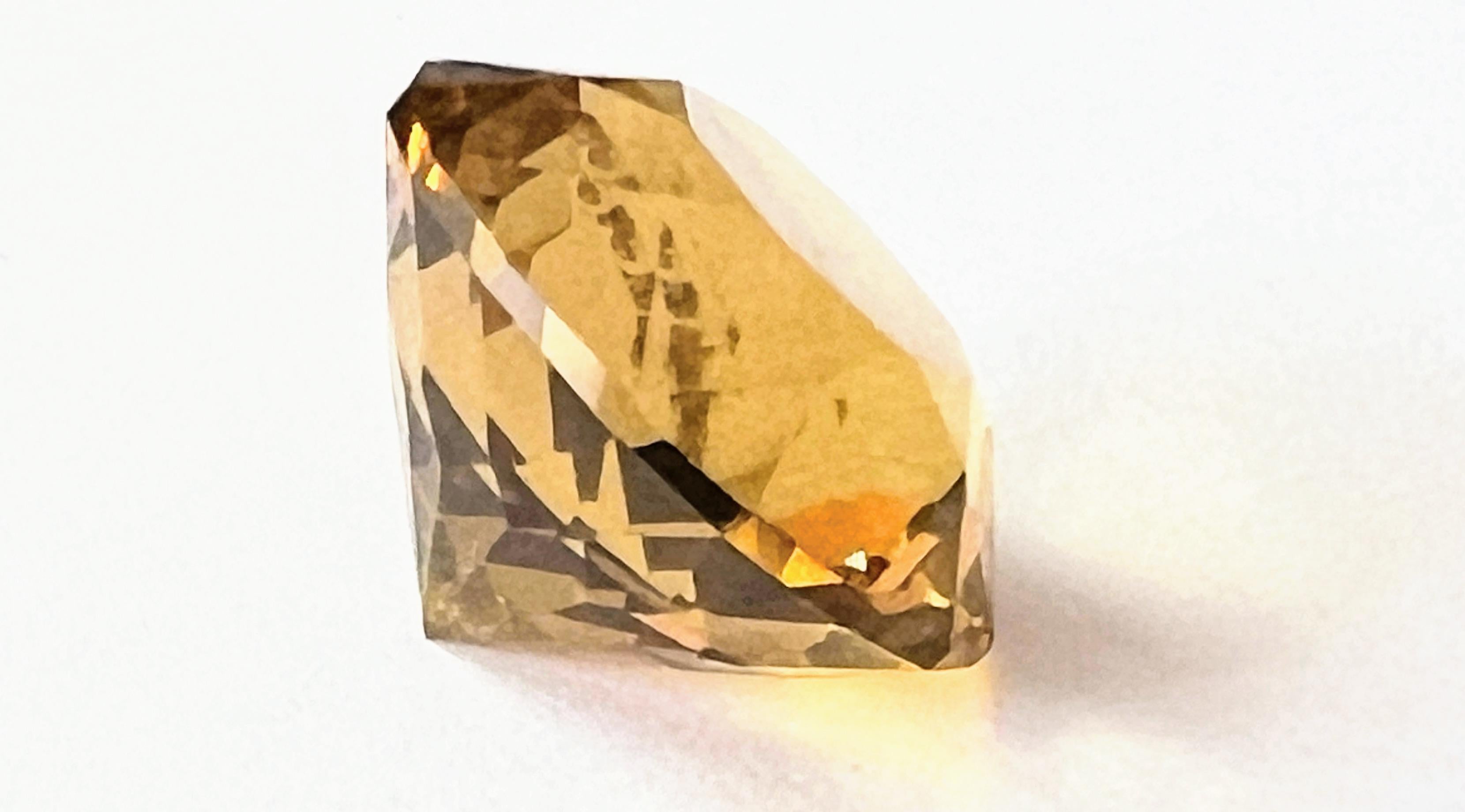 9.5ct Round Cut  Natural Unheated Yellow Citrine Loose Gemstone In New Condition In Sheridan, WY