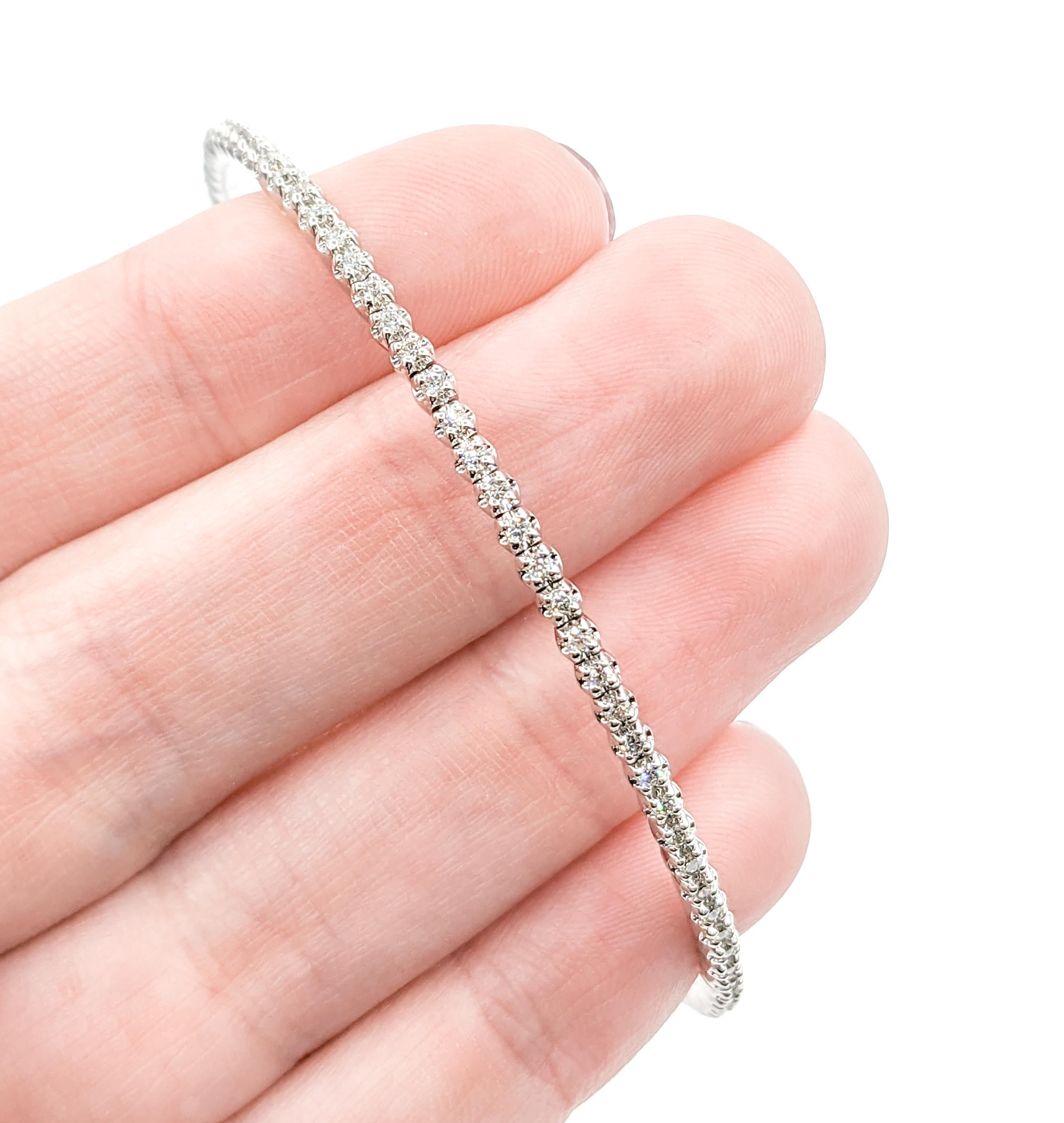 .95ctw Diamond Flex Bracelet or blanc Pour femmes en vente