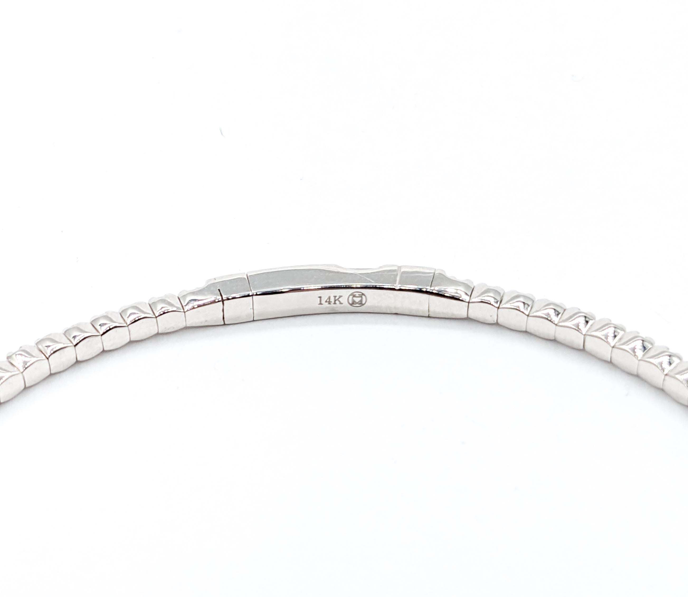 .95ctw Diamond Flex Bracelet or blanc en vente 1