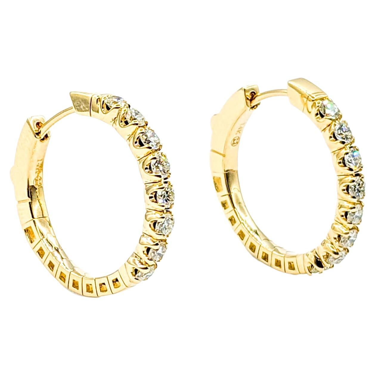 .95ctw Diamond Hoop Earrings For Sale