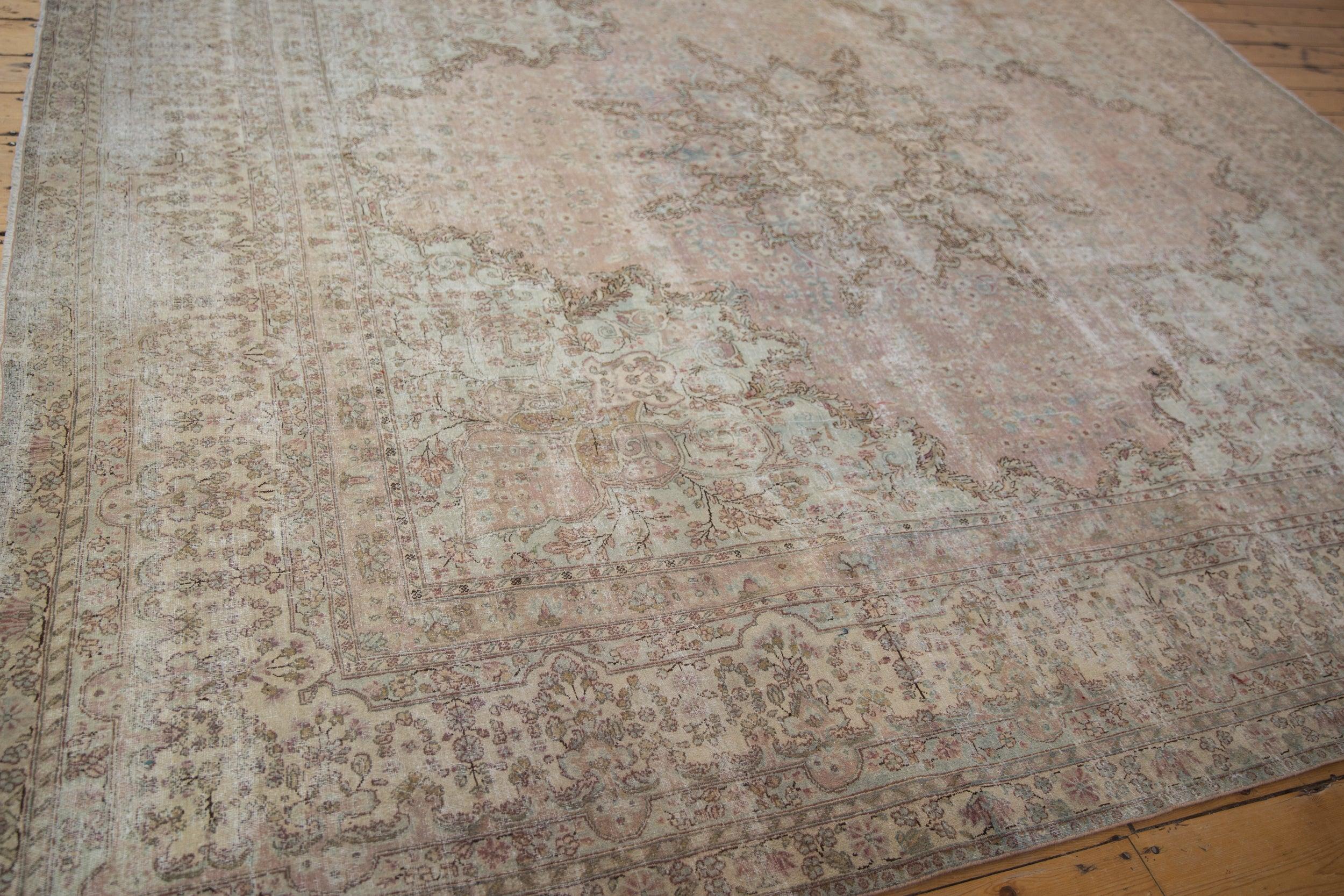 Vintage Fine Distressed Cyrus Crown Kerman Square Carpet For Sale 3