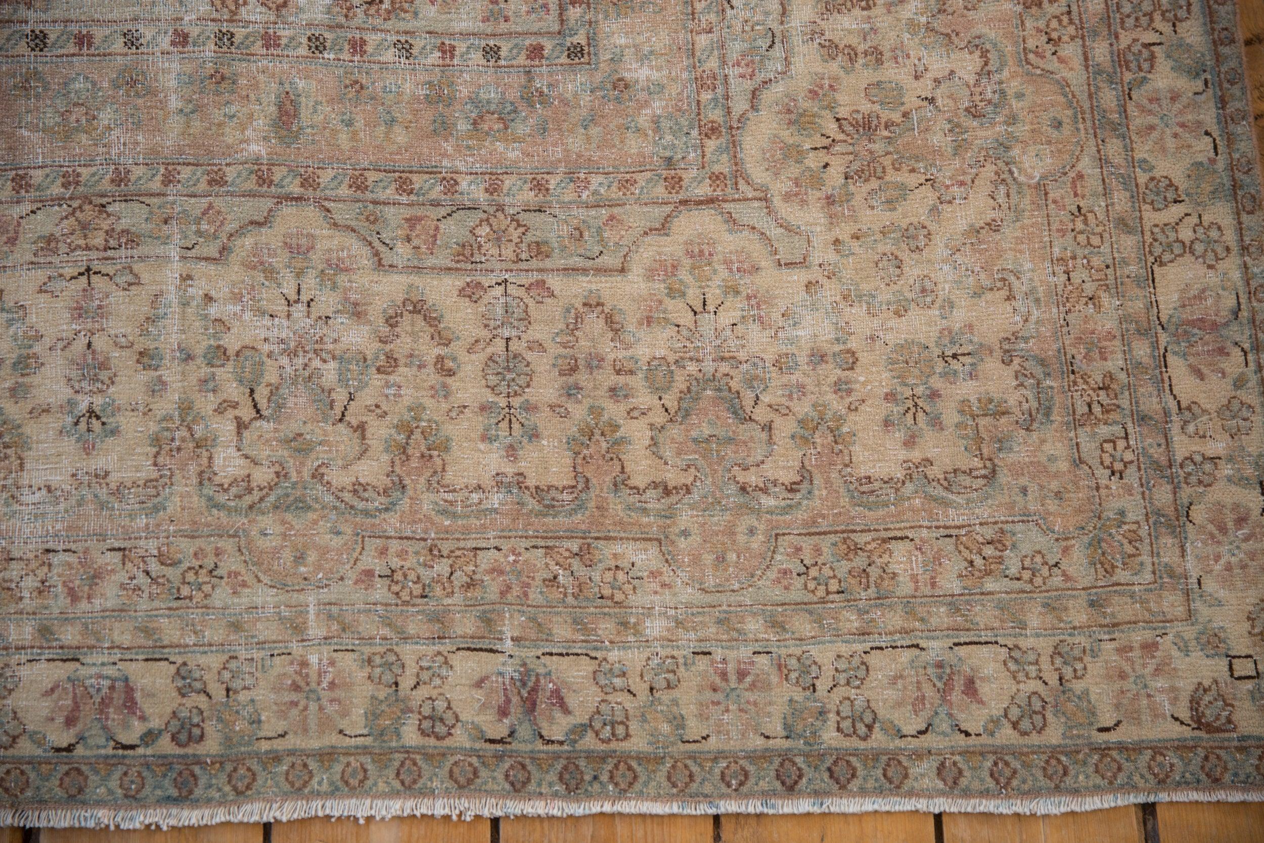 20th Century Vintage Fine Distressed Cyrus Crown Kerman Square Carpet For Sale