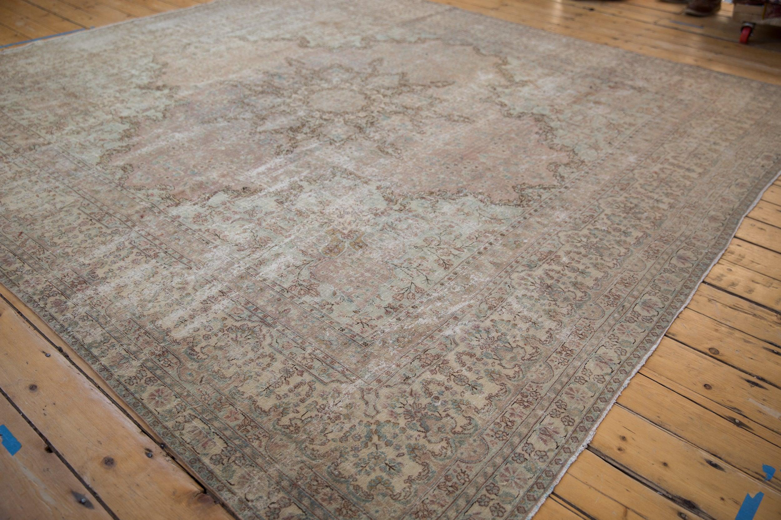 Vintage Fine Distressed Cyrus Crown Kerman Square Carpet For Sale 1