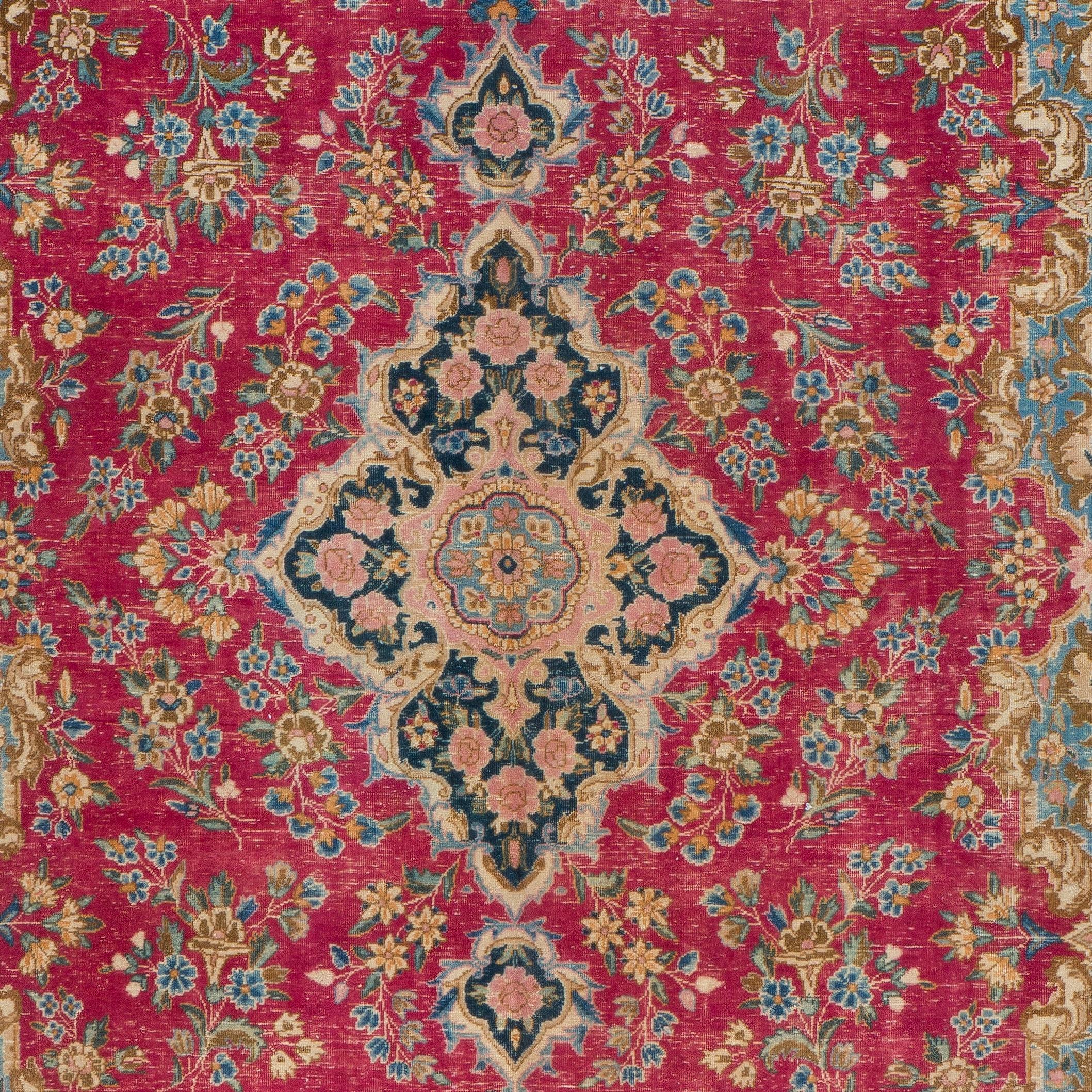 Mid-20th Century 9.5x13.4 ft Semi Antique Persian Kerman Rug, Fine Oriental Carpet, Ca 1930 For Sale