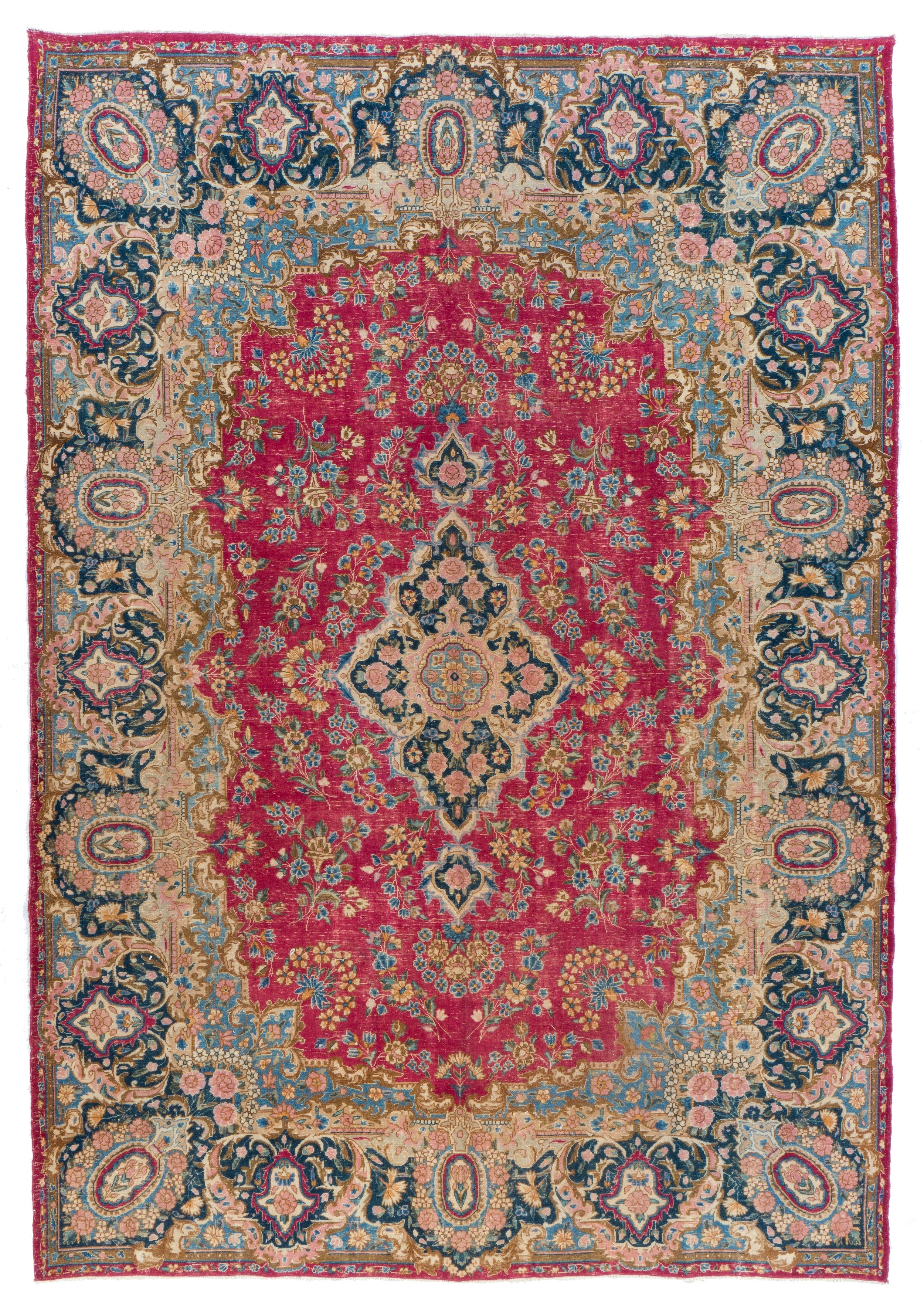 9.5x13.4 ft Semi Antique Turkish Rug, Fine Oriental Carpet, Ca 1930
