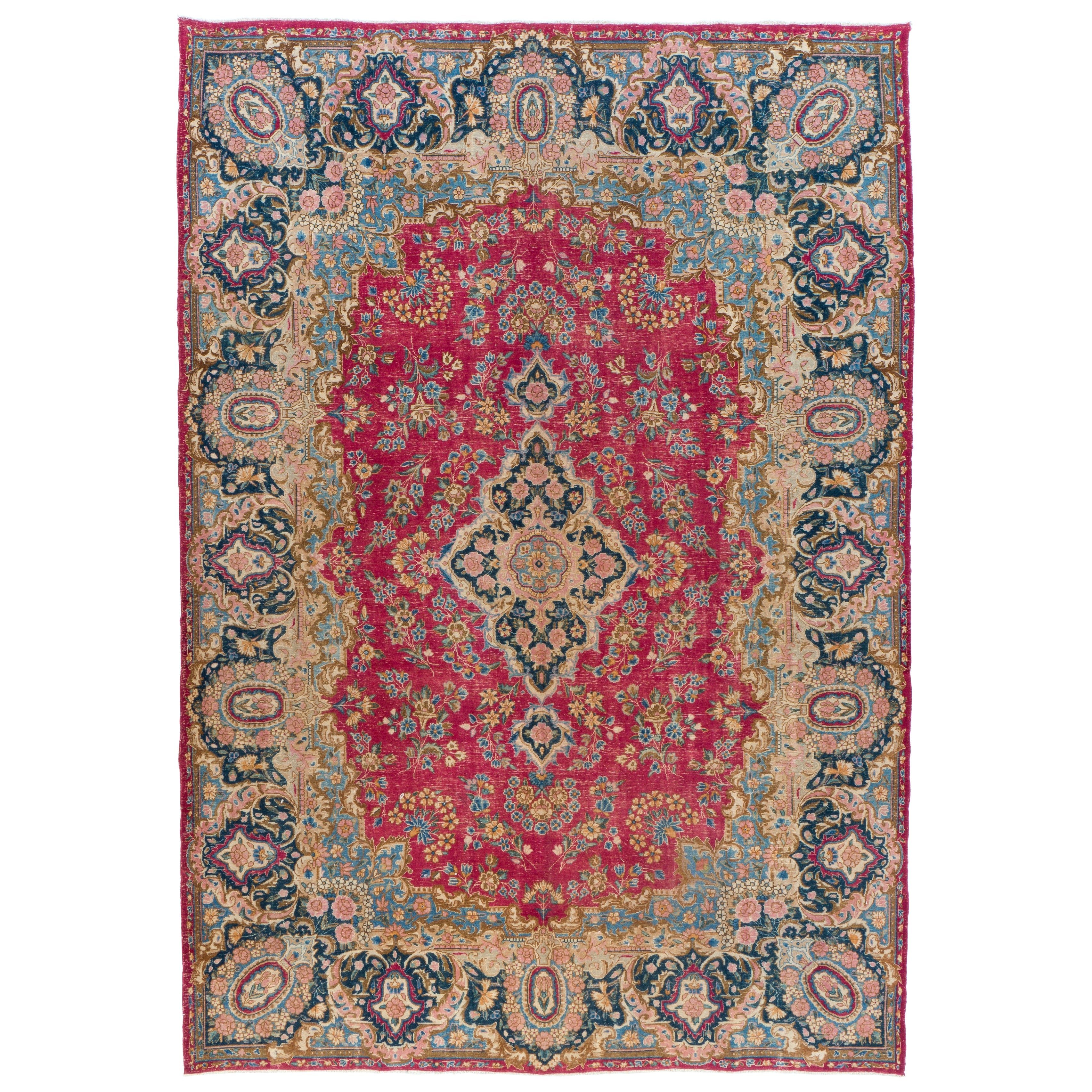 Tappeto persiano semi antico Kerman, Tappeto orientale di pregio, 1930 ca.