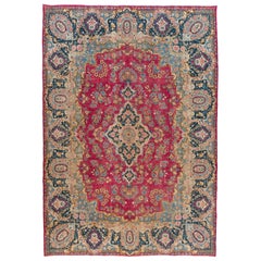 9
5 "x13
4" Semi-Antique Persian Kerman Rug, Fine Oriental Carpet, Ca 1930