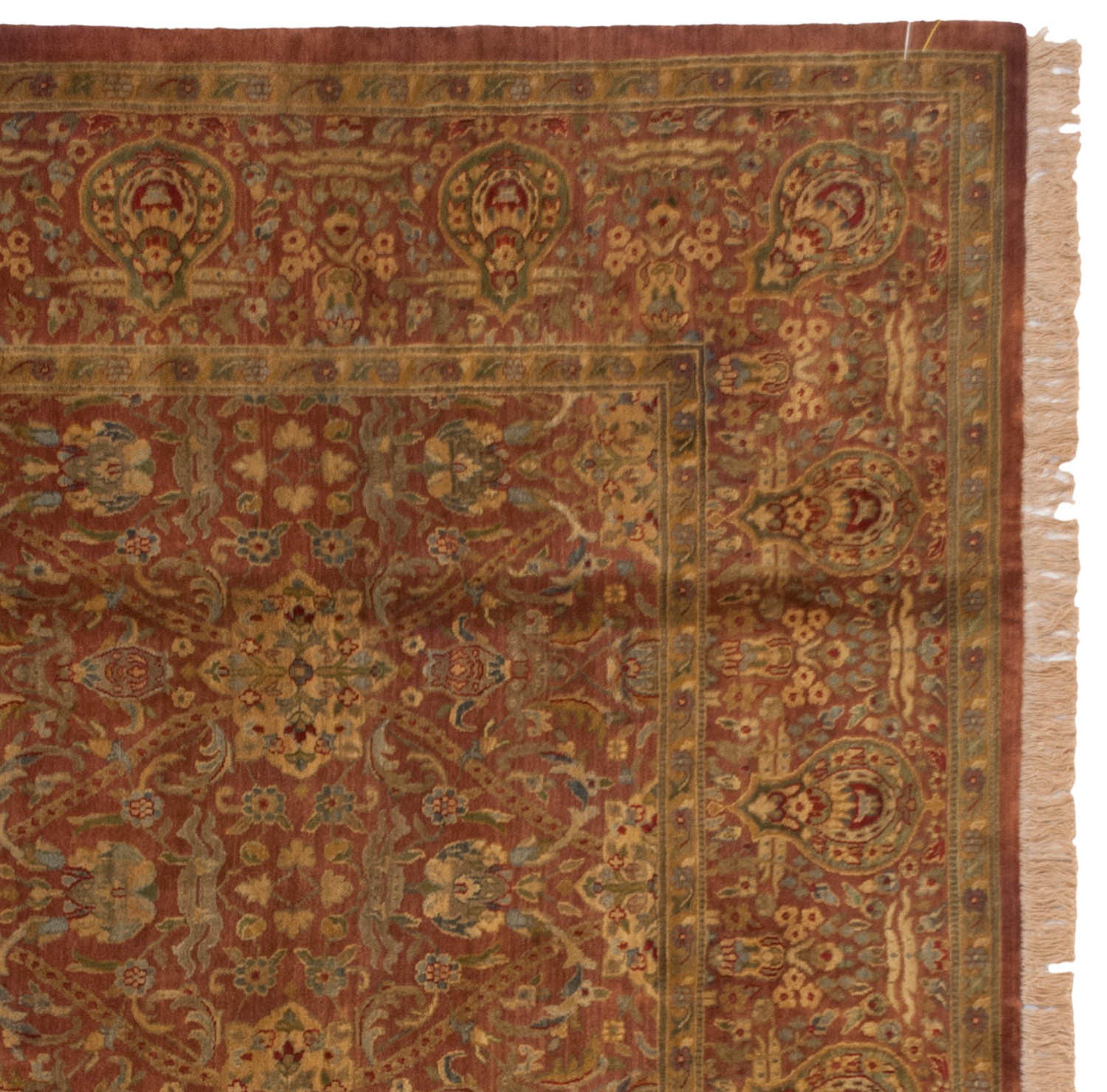 Hand-Knotted Fine Agra Carpet For Sale