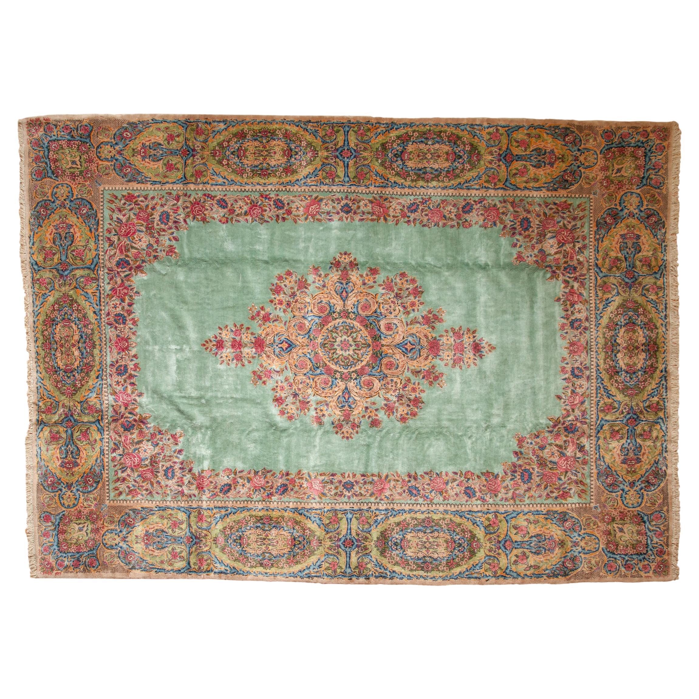 Vintage Kerman Carpet For Sale