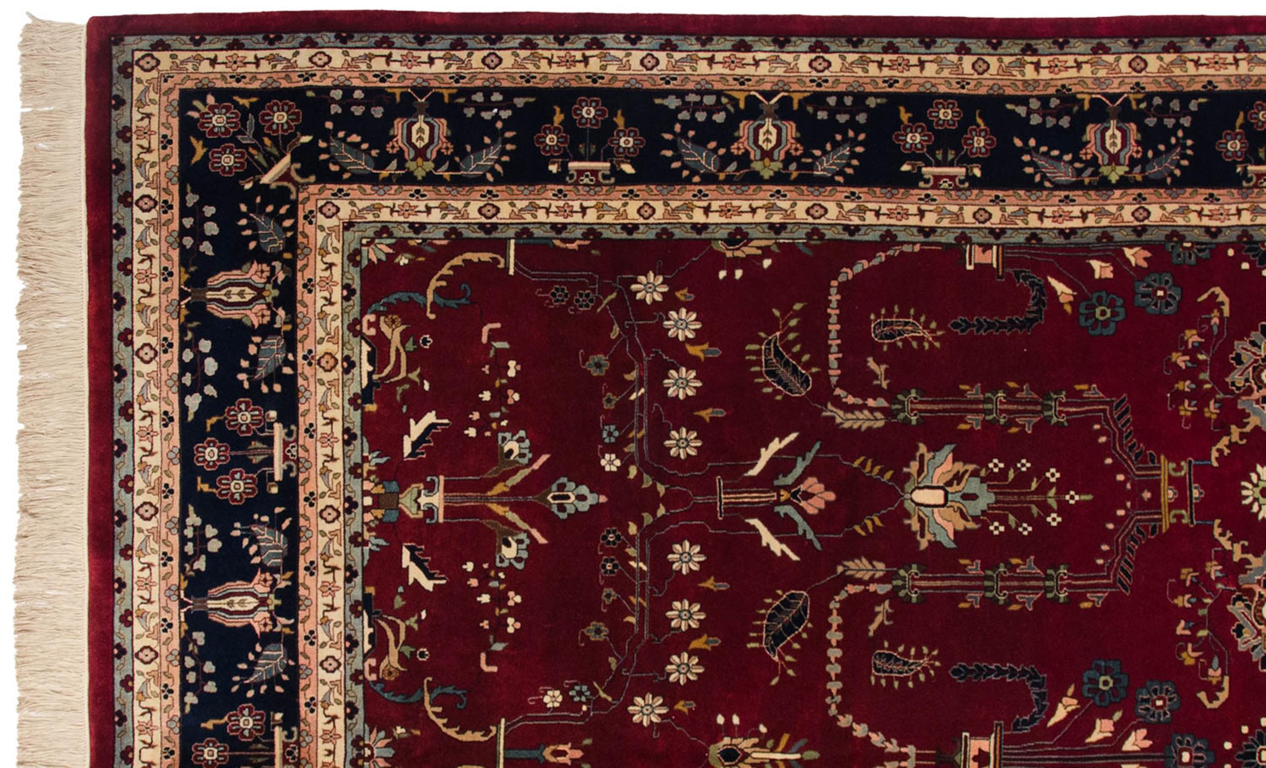 Persian Fine Indian Mohajeran Sarouk Design Carpet For Sale