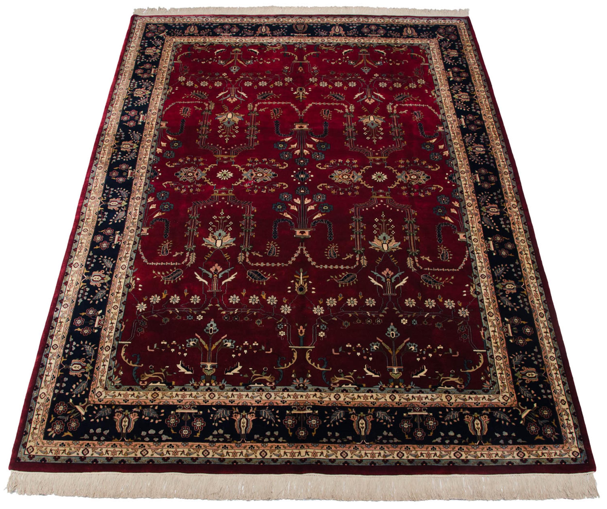 Hand-Knotted Fine Indian Mohajeran Sarouk Design Carpet For Sale